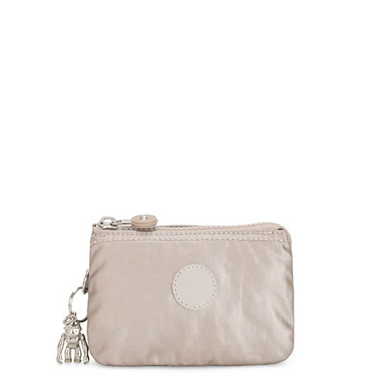 Sacs Kipling Creativity Small Metallic Pouch Beige | FR 1107OK